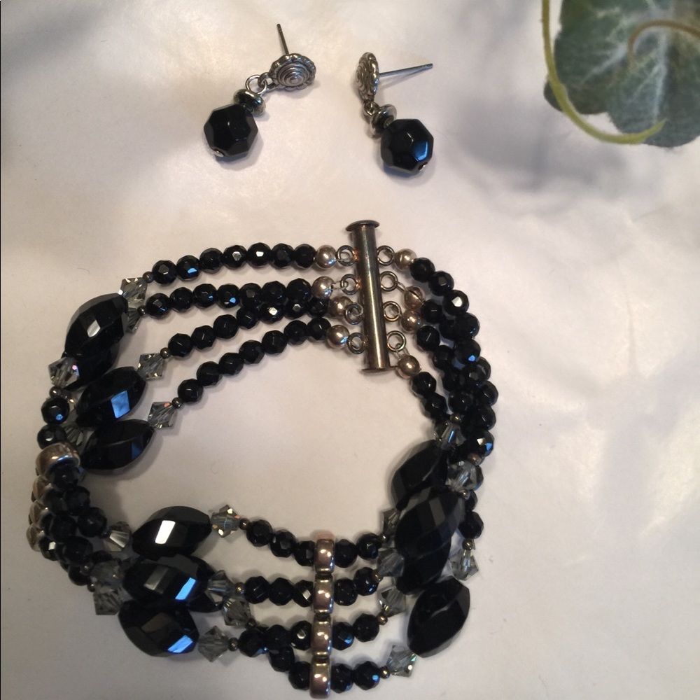 Multi Strand Bracelet and Earring